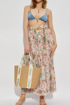 Chloé MULTICOLOUR Silk skirt with floral motif
