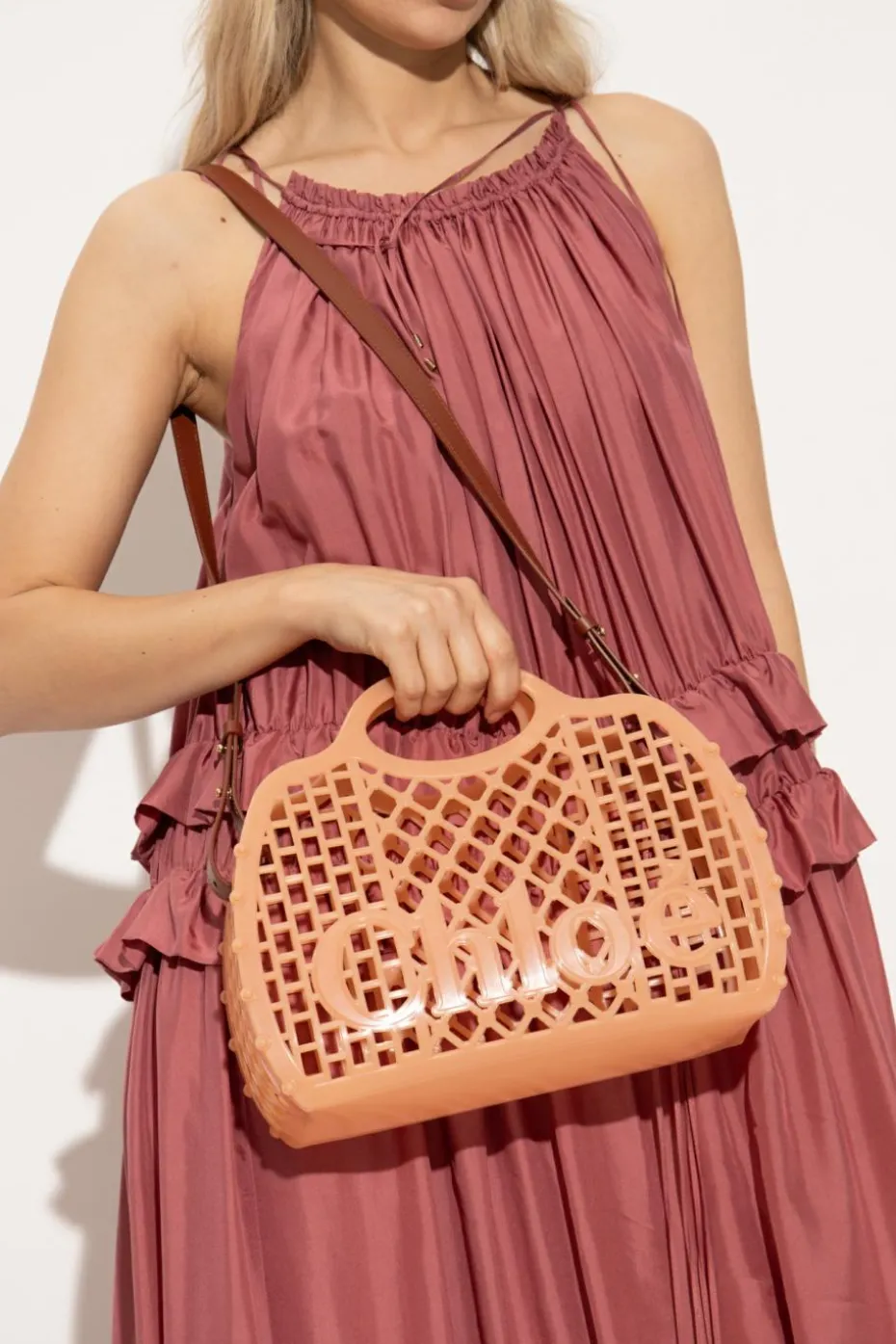 Chloé ORANGE "Cage" shopper bag