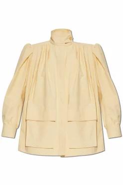 Chloé YELLOW Oversize jacket with stand-up collar