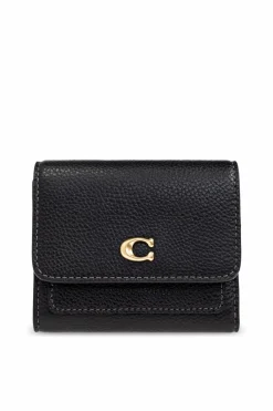 Coach BLACK Leather wallet with logo