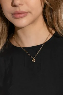 Coach GOLD Necklace with a heart-shaped pendant