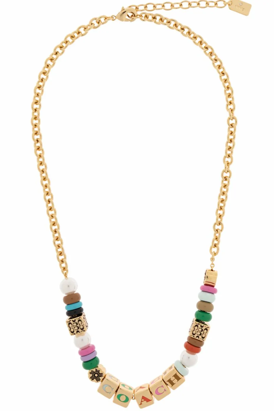 Coach GOLD Necklace with colorful appliqués