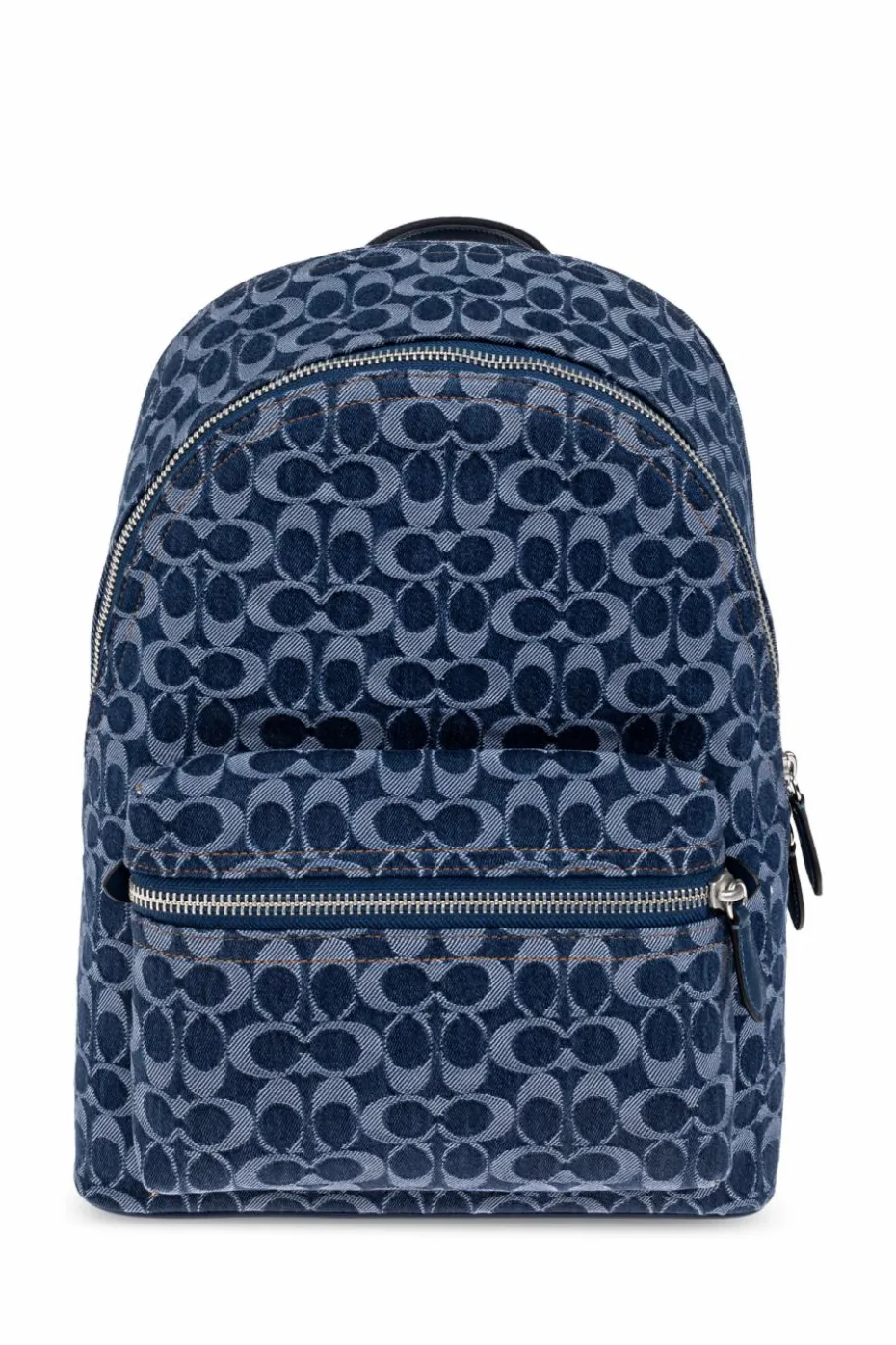Coach NAVY BLUE Denim backpack with monogram