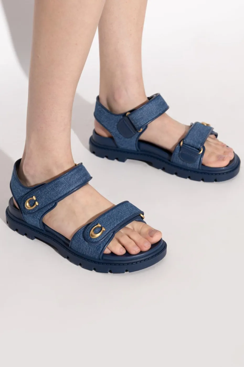 Coach NAVY BLUE Denim sandals
