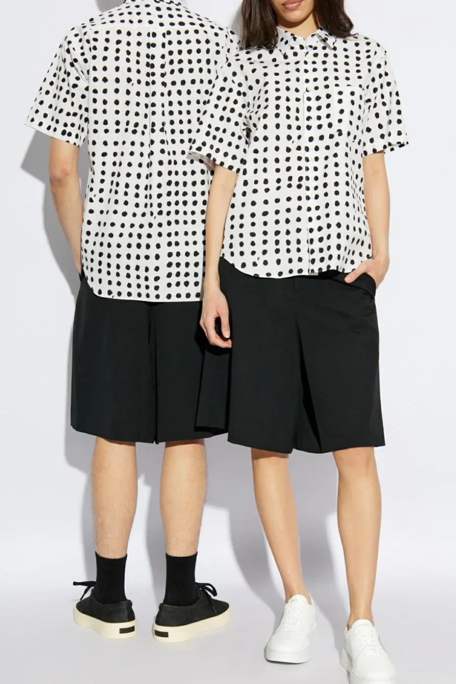 Comme des Garçons Black WHITE Shirt with dot pattern