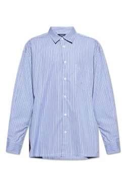 Comme des Garçons Homme Plus BLUE Shirt with striped pattern