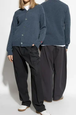 Comme des Garçons Play BLUE Cardigan with logo patch