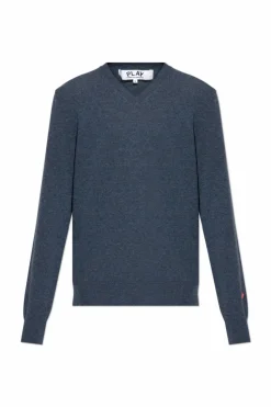 Comme des Garçons Play BLUE V-neck sweater