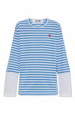 Comme des GarƧons Play BLUE Long sleeve T-shirt