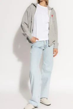 Comme des Garçons Play GREY Zip-up sweatshirt