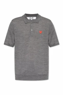 Comme des Garçons Play GREY Wool Polo