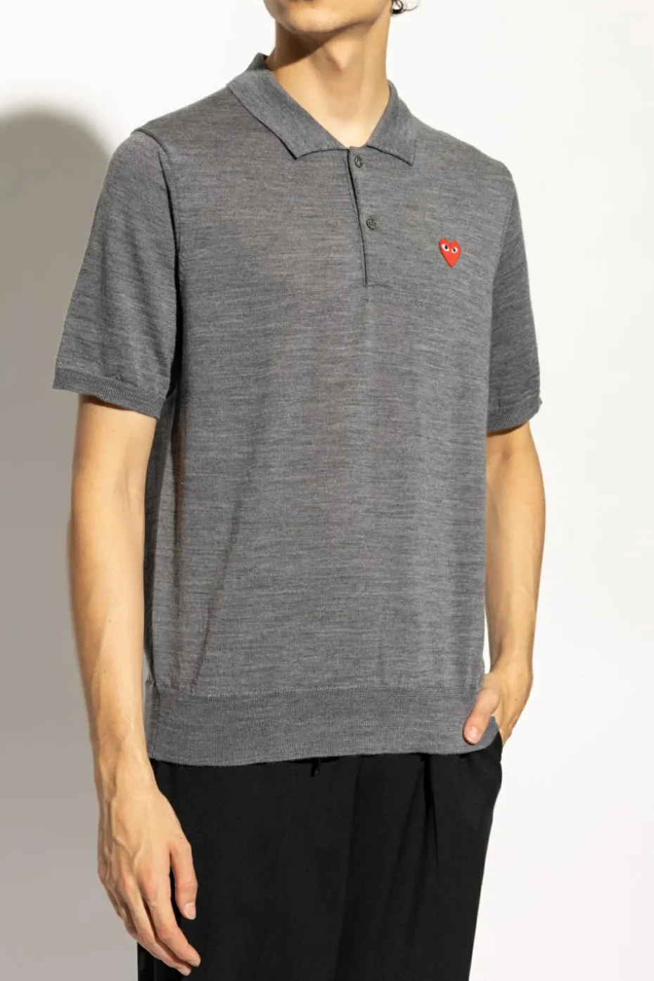 Comme des Garçons Play GREY Wool Polo