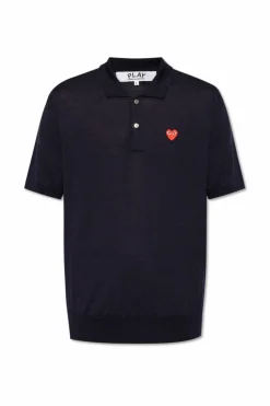 Comme des Garçons Play NAVY BLUE Wool Polo