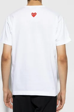 Comme des Garçons Play WHITE T-shirt with logo-shaped patch