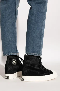 Converse BLACK Sneakers A12561C with wedge heel
