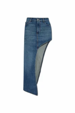 Coperni BLUE Asymmetrical cut denim skirt