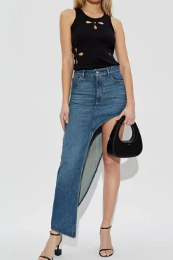 Coperni BLUE Asymmetrical cut denim skirt