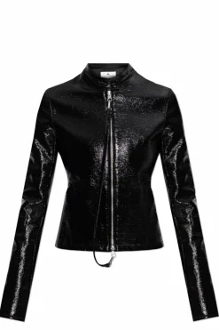 Courrèges BLACK Jacket with logo