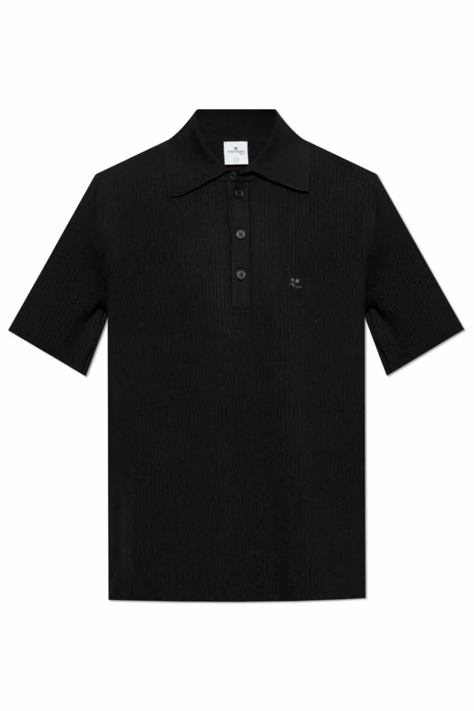 Courrèges BLACK Polo with logo