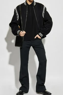 Courrèges BLACK Polo with logo