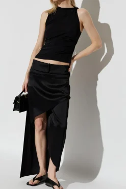 Courrèges BLACK Satin skirt