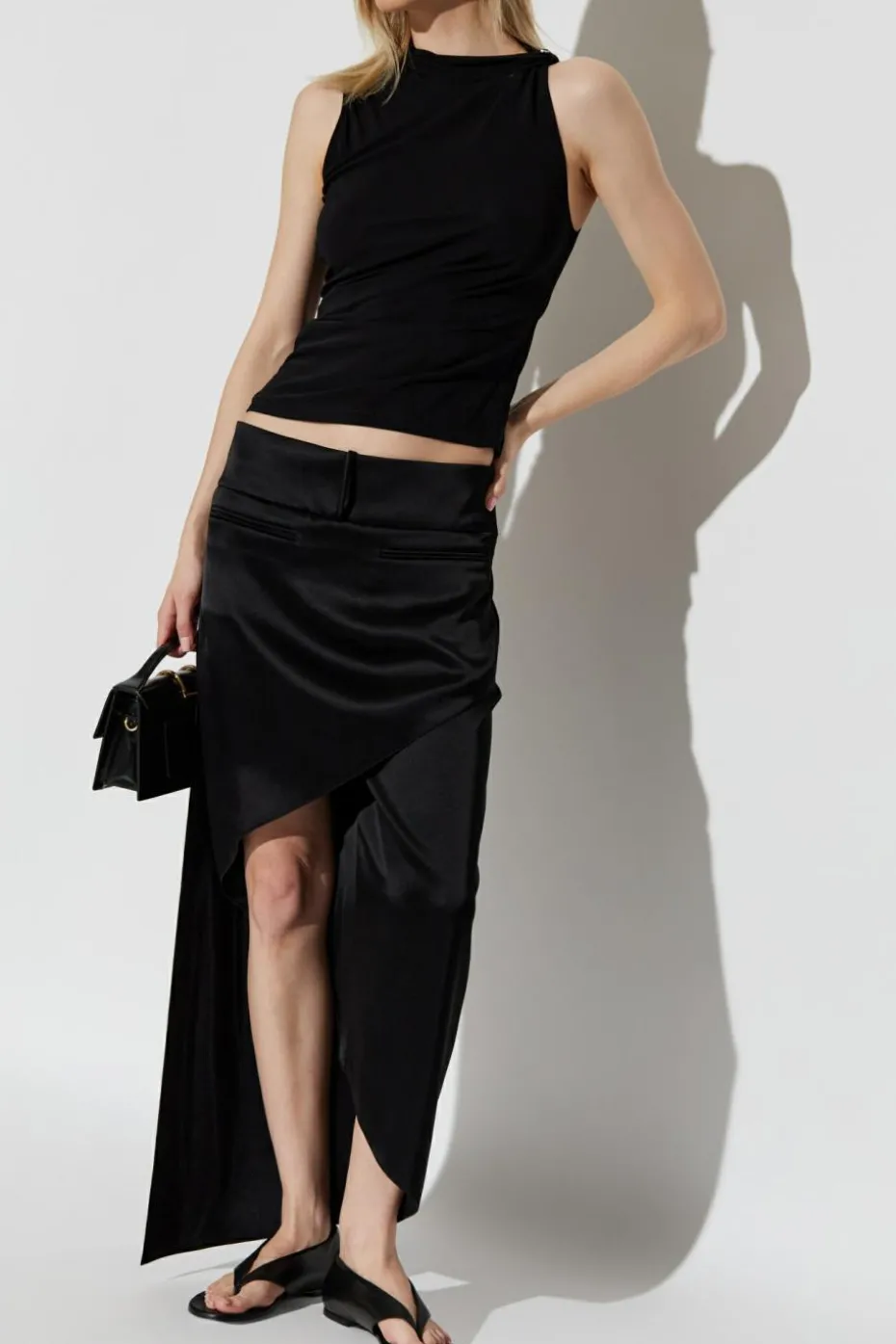 Courrèges BLACK Satin skirt