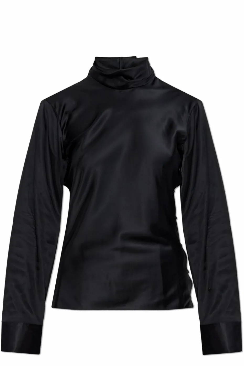 Courrèges BLACK Top with a stand-up collar