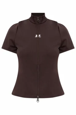 Courrèges BROWN Top with "z" logo