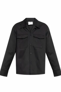 Courrèges NAVY BLUE Shirt with embroidered logo