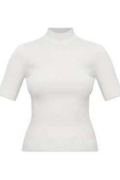 Courrèges WHITE Top with a stand-up collar