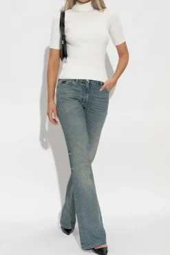 Courrèges WHITE Top with a stand-up collar