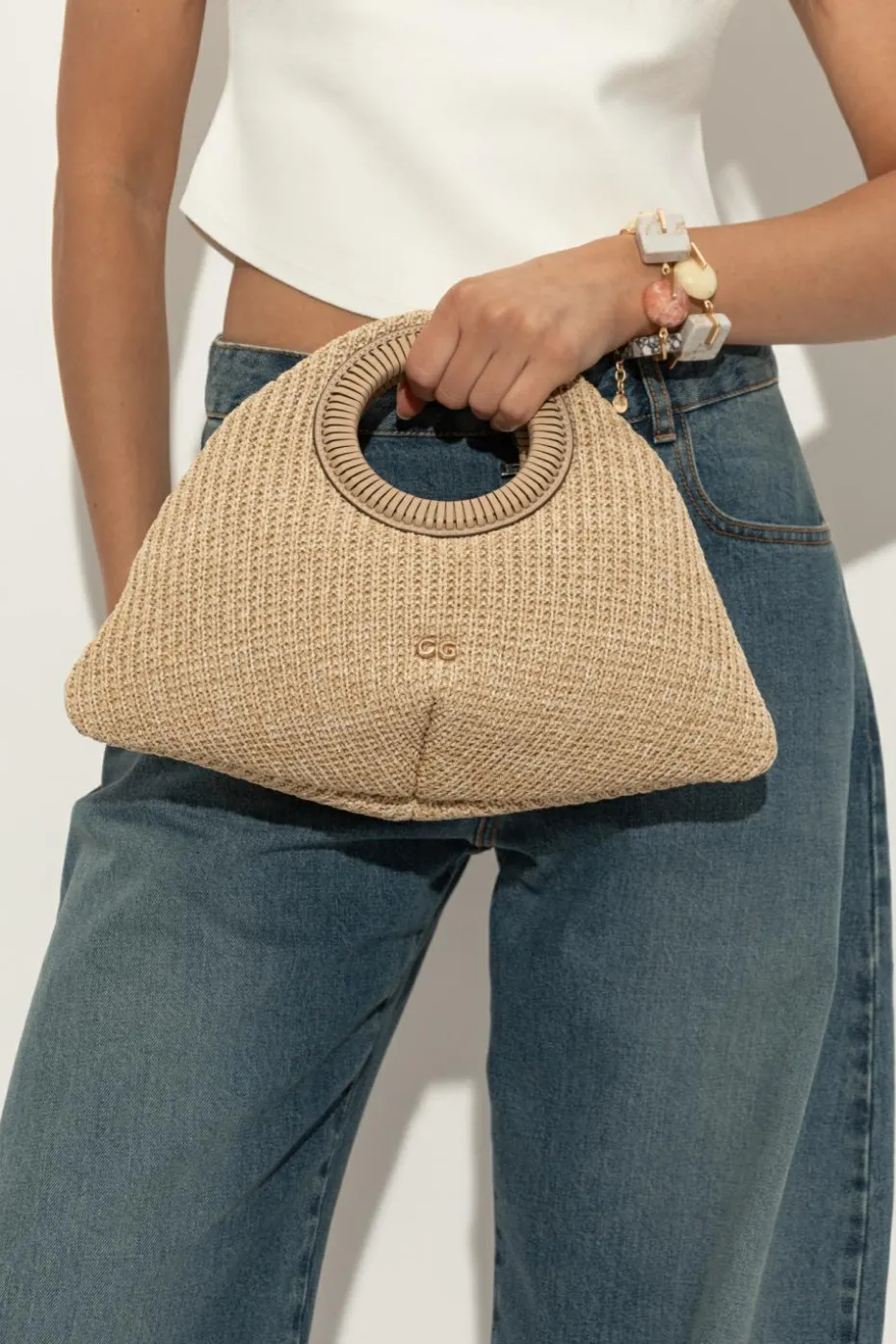 Cult Gaia beige Handbag `Thais`