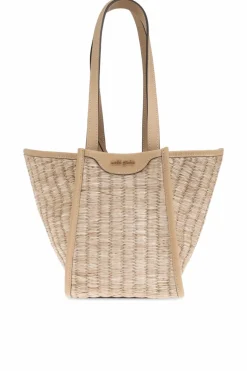 Cult Gaia beige Saddie Small Handbag by Cult Gaia