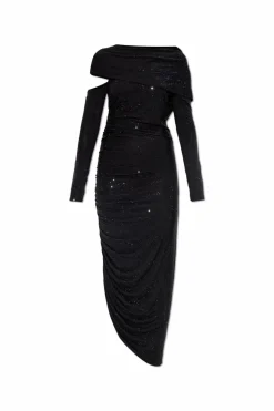 Cult Gaia BLACK Dress Kumasi with shimmering appliquƩs