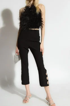 Cult Gaia BLACK ‘Joey’ top with ostrich feathers