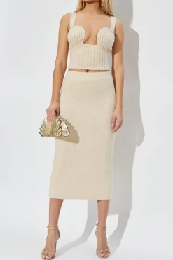 Cult Gaia cream Skirt Jodie