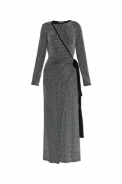 Diane Von Furstenberg GREY Dress Simona with shimmering appliqués