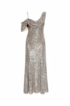 Diane Von Furstenberg SILVER Dress Joaquin with shimmering sequins