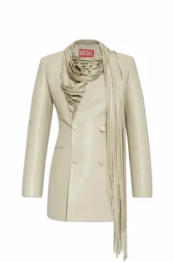 Diesel beige Blazer G-SHANK made of faux leather
