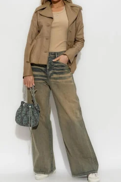 Diesel beige Leather jacket `L-ATOYA`
