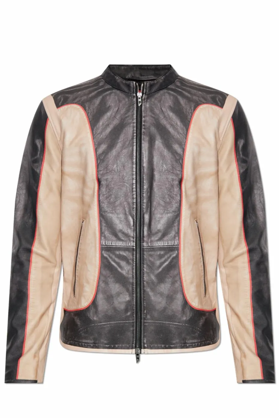 Diesel beige Leather jacket "L-EVERT"