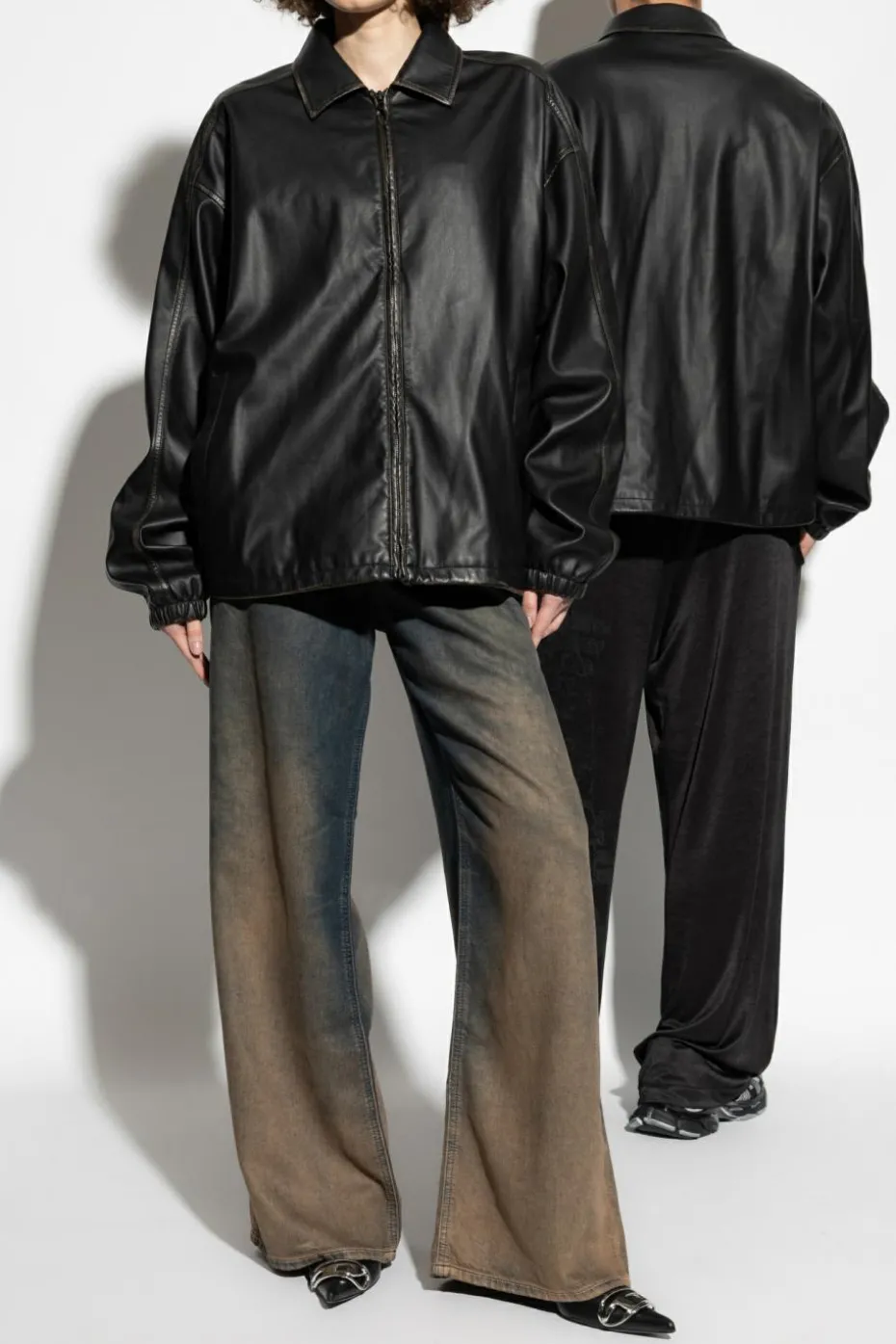 Diesel BLACK Artificial leather jacket `J-AKE`