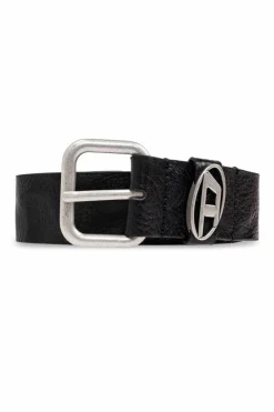 Diesel BLACK Belt OVAL D LOGO B-1DR