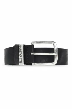 Diesel BLACK 'B-Visible' leather belt