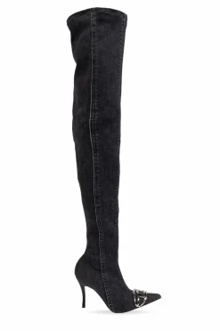 Diesel BLACK Denim heeled boots D-VENUS TBT