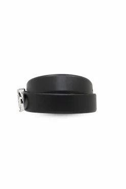 Diesel BLACK Leather belt ‘OVAL D LOGO B-1DR’