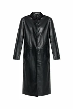Diesel BLACK Leather coat "L-ANCELOT"