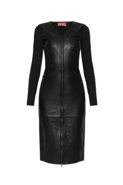 Diesel BLACK Leather dress L-OLA