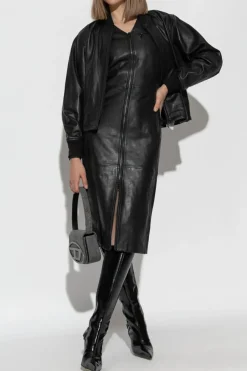 Diesel BLACK Leather dress L-OLA