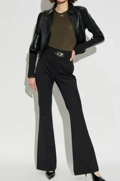 Diesel BLACK Leather jacket `L-TOTEM-P1`